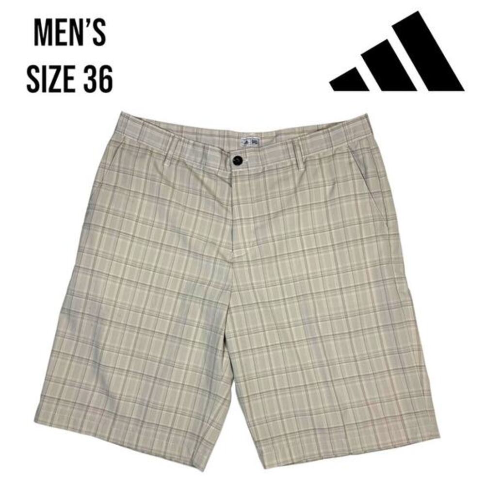 Adidas Golf Shorts Men's Size 36 Plaid‎ Performance Lightweight Casual Summer